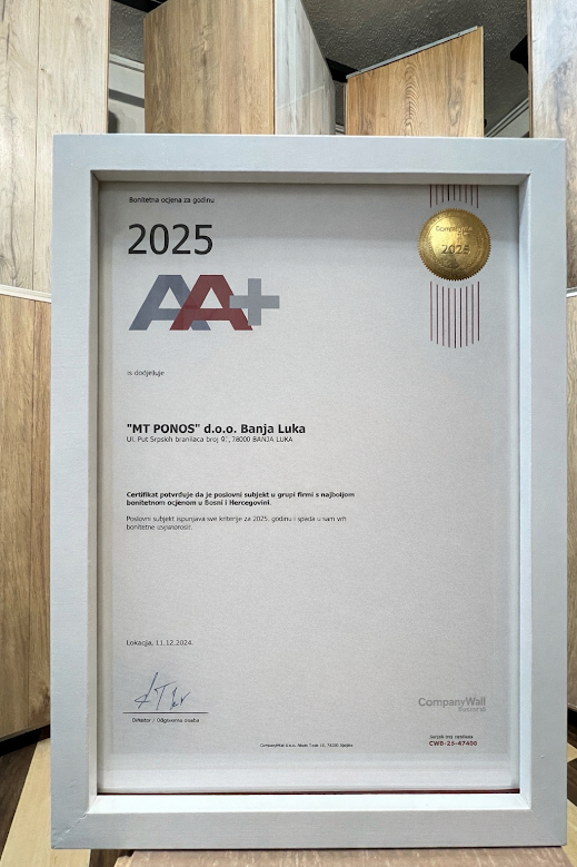 Zlatni certifikat bonitetne izvrsnosti